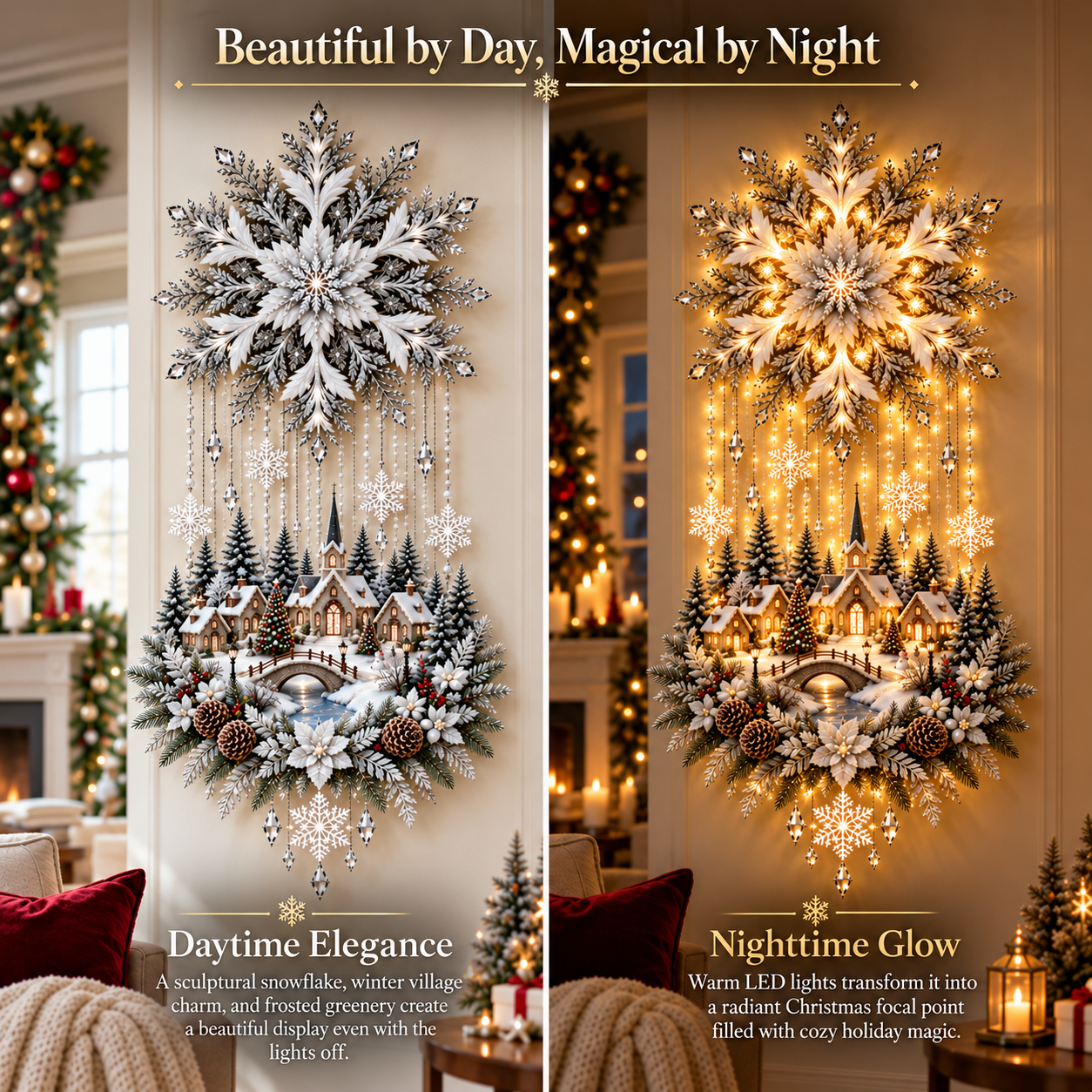 Christmas wall light creating a warm welcome