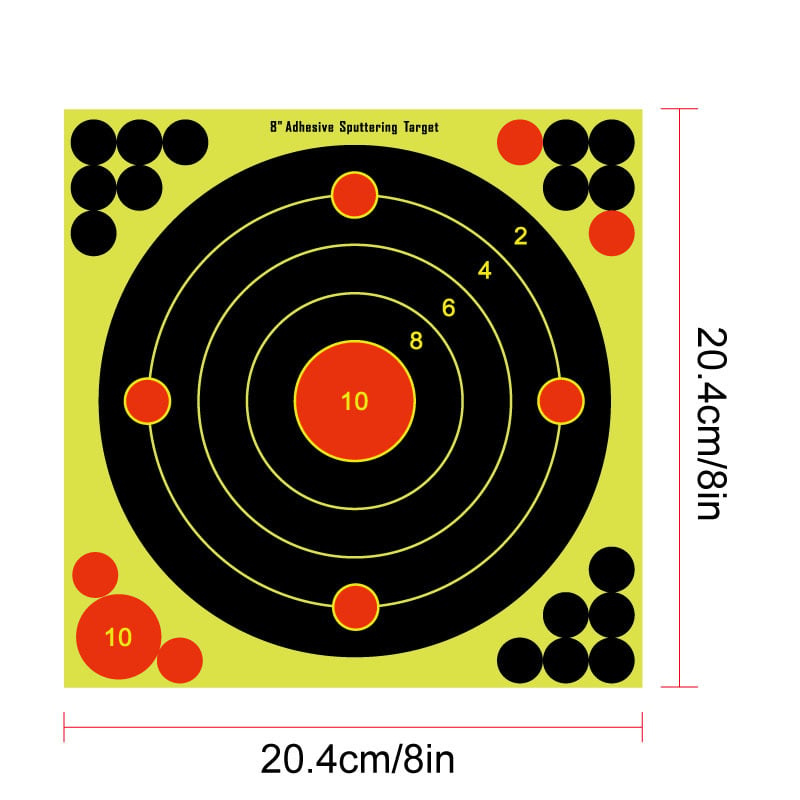 StickShot – 8 x 8 in (20.3 x 20.3 cm) Self-Adhesive Peel & Stick Shooting Targets