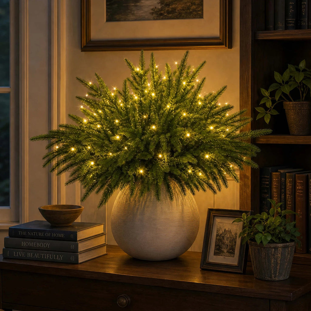 GlowPine – Pre-Lit Christmas Evergreen Pine Picks, Set of 5