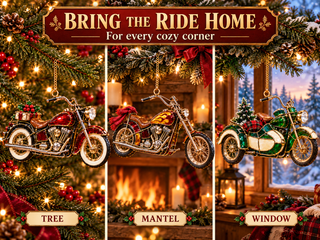 ✨ MotoGlow – 2026 Vintage Motorcycle Christmas Ornaments