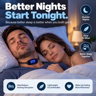 🌙 SnoreHush – Wearable Anti-Snoring Neck Device for Better Sleep for Both of You