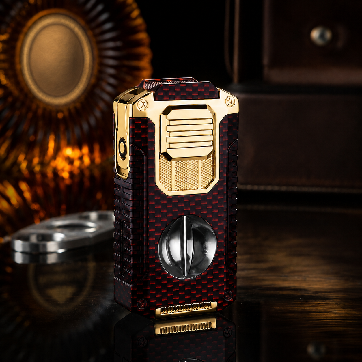 TriFlame – Vintage-Inspired Refillable Triple Torch Lighter with Built-In Tools