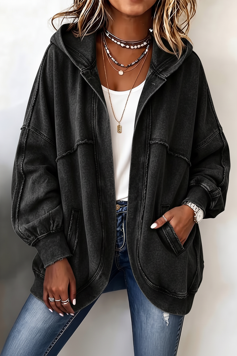 FadeHaven – 🎁🎉 Cozy Vintage-Washed Hooded Sweatshirt Jacket