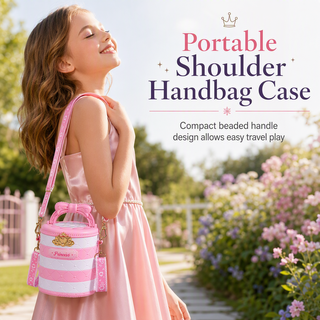 PrincessGlow – Washable Kids' Makeup Set with Revolving Trays & Portable Case 🎀