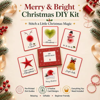 🎄 MerryStitch – Christmas Thread Card DIY Kit (6 pcs)