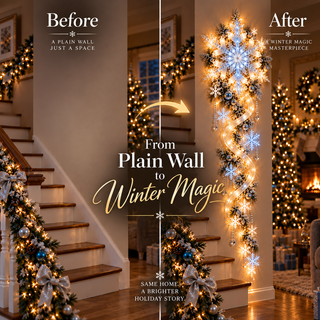 FrostCascade – 🔥🔥❄️ Giant Snowflake Blizzard Trail Christmas Wall Light