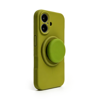 GripSnap – Magnetic Stand Silicone Phone Case with AI Capture Button for iPhone 12–18 Pro Max
