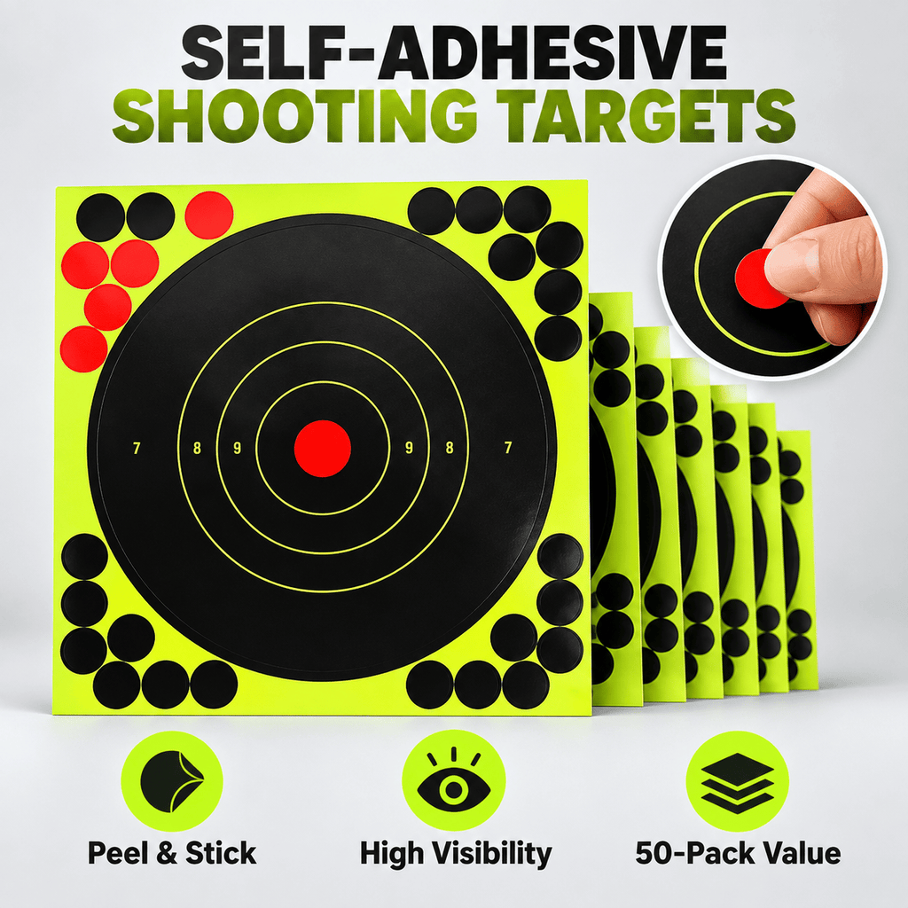 StickShot – 8 x 8 in (20.3 x 20.3 cm) Self-Adhesive Peel & Stick Shooting Targets
