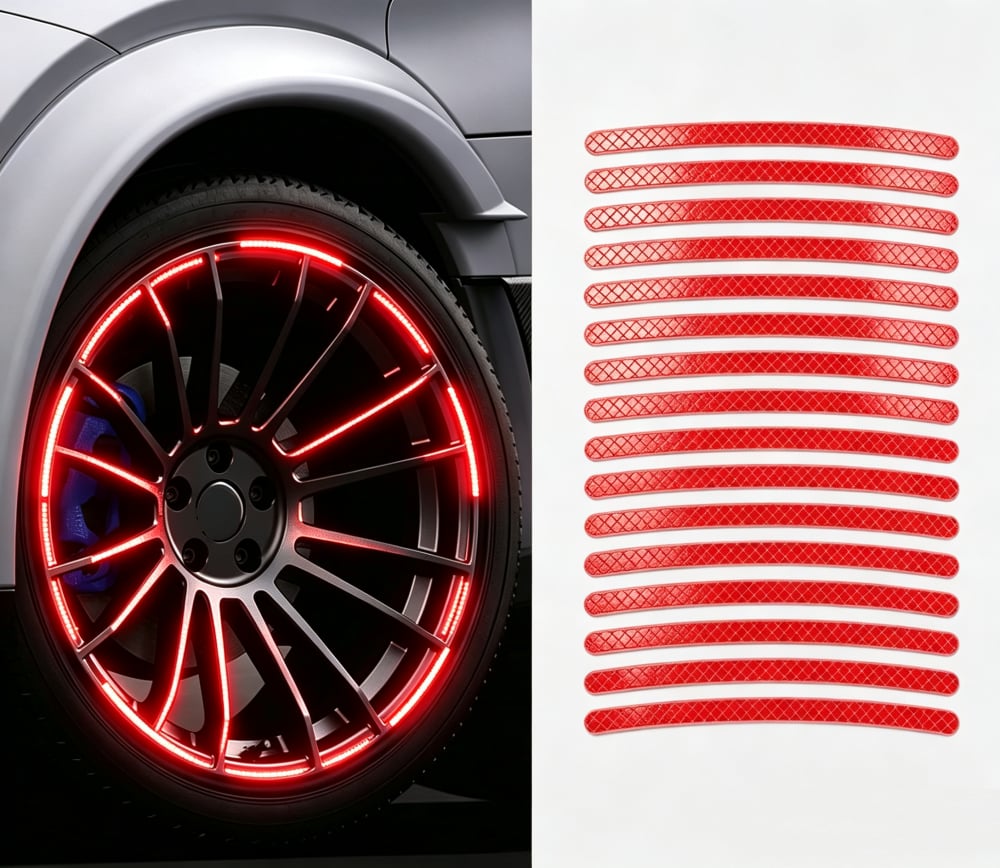 RimGlow – 20 PCS Creative Reflective Wheel Hub Rim Stickers