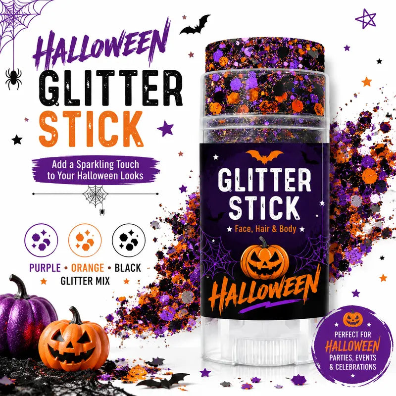 GlitzSwipe – 🎃 Halloween Glitter Stick for Face, Hair & Body