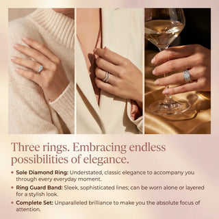 CrownTrio – 🔥 Triple-Stack Moissanite Ring Set in S925 Sterling Silver