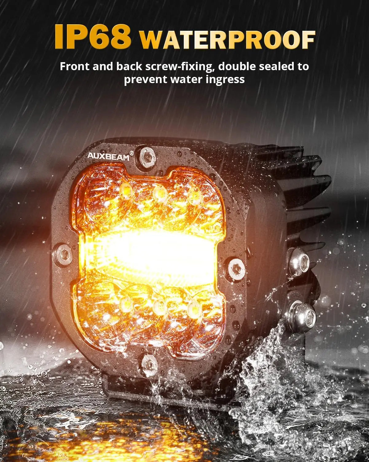 TrailBeam – 3 in (7.6 cm) Dual-Color LED Pod Lights, 96W Pair