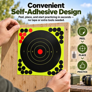 8x8 Inch Self-Adhesive Target Stickers  – Quick Peel & Stick Shooting Paper