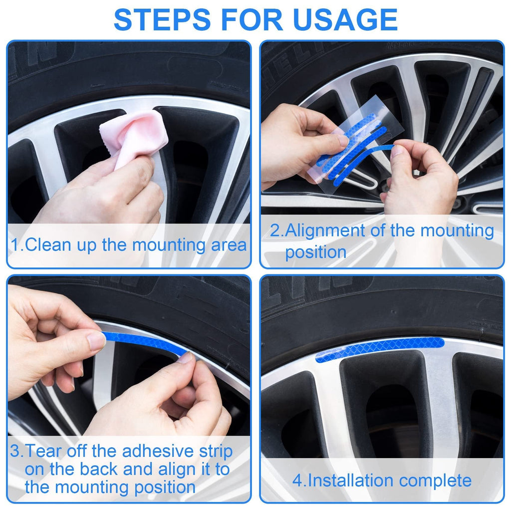 RimGlow – 20 PCS Creative Reflective Wheel Hub Rim Stickers