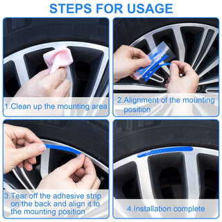 RimGlow – 20 PCS Creative Reflective Wheel Hub Rim Stickers