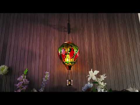 Hot Air Balloon Solar Lantern With Flame Effect