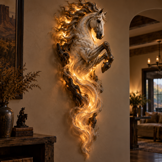 FlameMane – 🔥🦄 Celestial Flame Unicorn Wall Sconce, a Magical Guardian for Your Wall