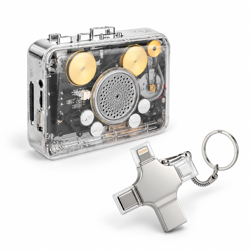 📼 ClearTape – Retro Portable Cassette Player with Auto Reverse Playback, Stereo Sound & Tape-to-MP3 Conversion🎵
