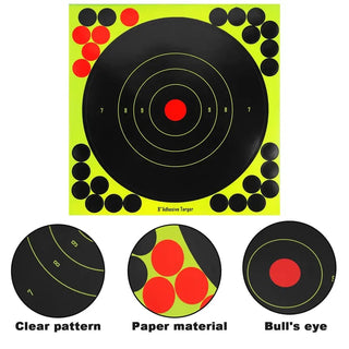 StickShot – 8 x 8 in (20.3 x 20.3 cm) Self-Adhesive Peel & Stick Shooting Targets