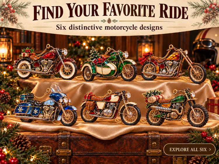 ✨ MotoGlow – 2026 Vintage Motorcycle Christmas Ornaments