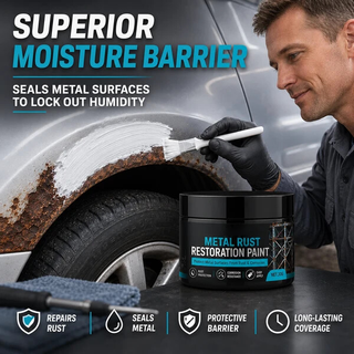 RustRevive – ✨🥳🥳💞🔧🏠 Metal Rust Protection Black Repair Paste for Gates, Railings & Tools 🛡️✨