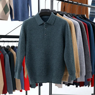 🎁KnitCrest – Men's Autumn & Winter Business Knitted Polo Sweater