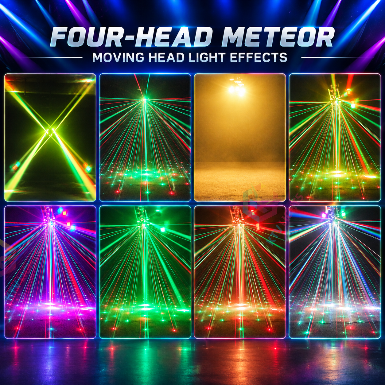 MeteorBeam – 180W 4-Arm Moving Head Laser Beam DJ Stage Light