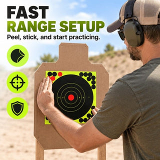 8x8 Inch Self-Adhesive Target Stickers  – Quick Peel & Stick Shooting Paper