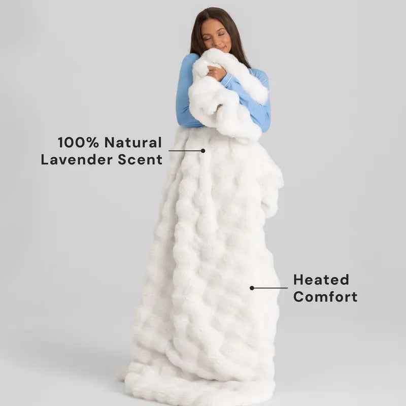 LavenderEmber – Lavender-Scented Heated Faux-Fur Blanket