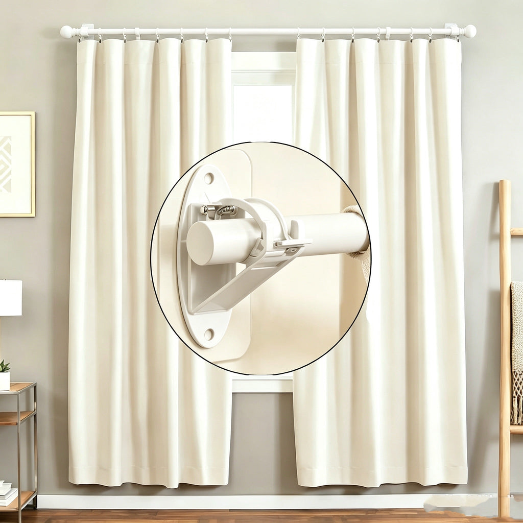 RodEase – No-Drill Self-Adhesive Curtain Rod Holders (2-Pack)