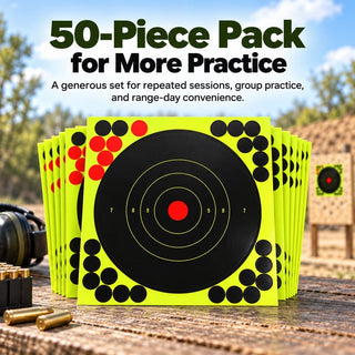 8x8 Inch Self-Adhesive Target Stickers  – Quick Peel & Stick Shooting Paper