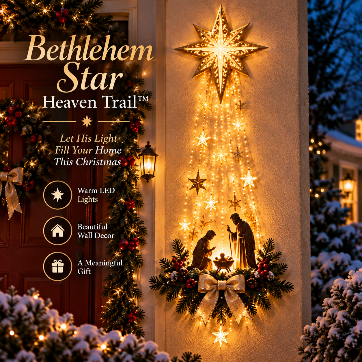 FaithGlow – ✨✨✝️ Bethlehem Star Lighted Nativity Wall Decor