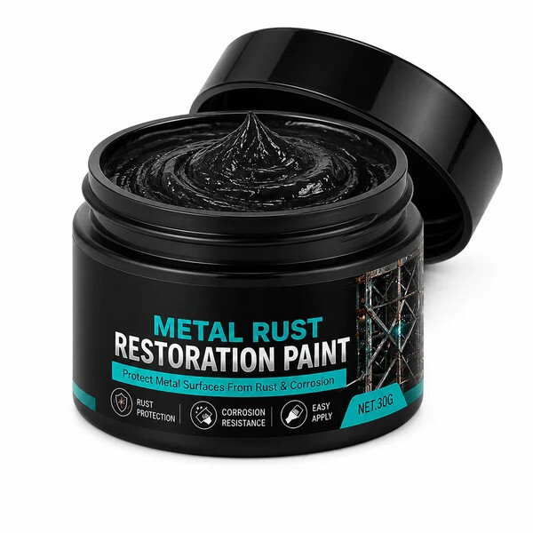 RustRevive – ✨🥳🥳💞🔧🏠 Metal Rust Protection Black Repair Paste for Gates, Railings & Tools 🛡️✨