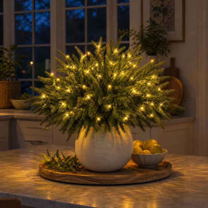 GlowPine – Pre-Lit Christmas Evergreen Pine Picks, Set of 5