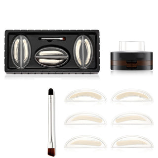BrowPress – Instant Adjustable Eyebrow Stamp with Two-Color Brow Powder, Waterproof & Smudge-Proof