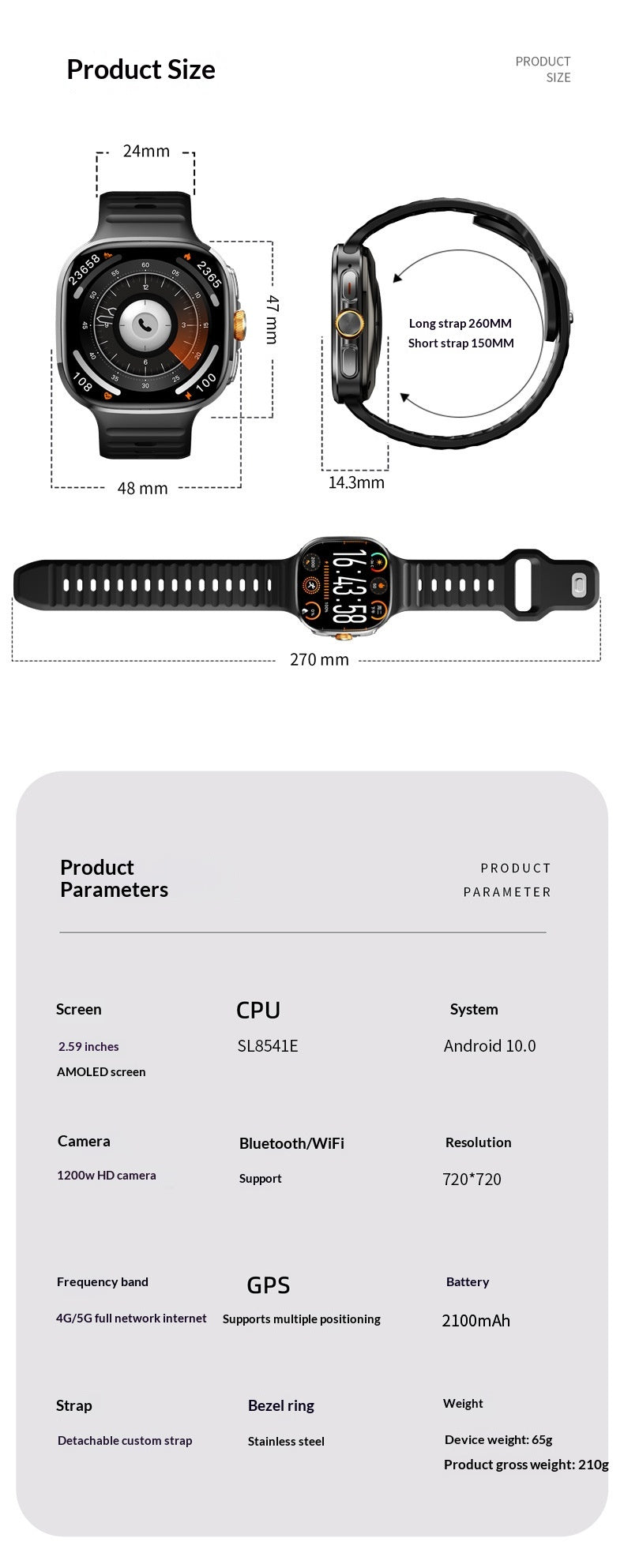 SwivelCam – AI 5G LTE Smartwatch Phone with Rotating Camera, GPS, Wi-Fi & SIM Card Slot
