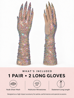 PrismGlow – Rhinestone Opera Gloves with Jeweled Claw Tips