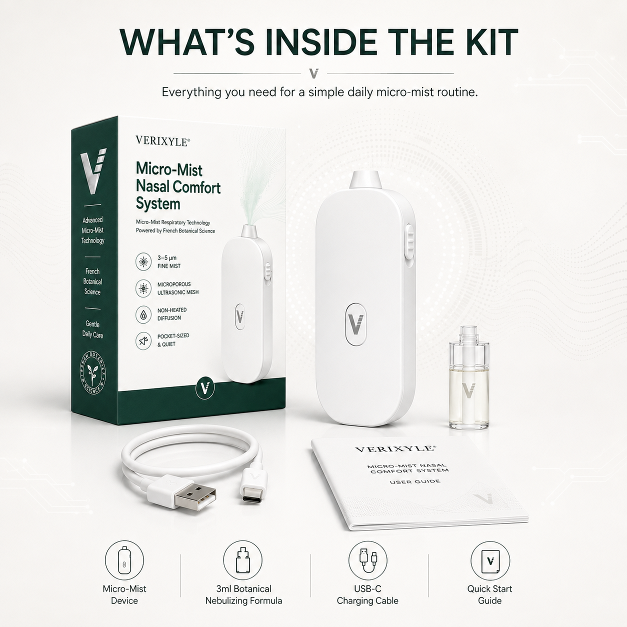 BreezeMist – Herbal Nasal Nebulizer Set for Allergy & Rhinitis Discomfort