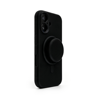 GripSnap – Magnetic Stand Silicone Phone Case with AI Capture Button for iPhone 12–18 Pro Max