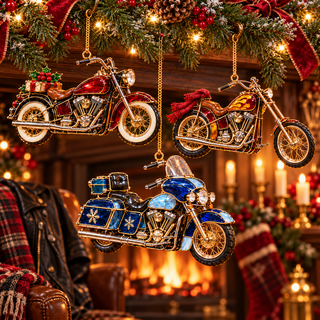 ✨ MotoGlow – 2026 Vintage Motorcycle Christmas Ornaments