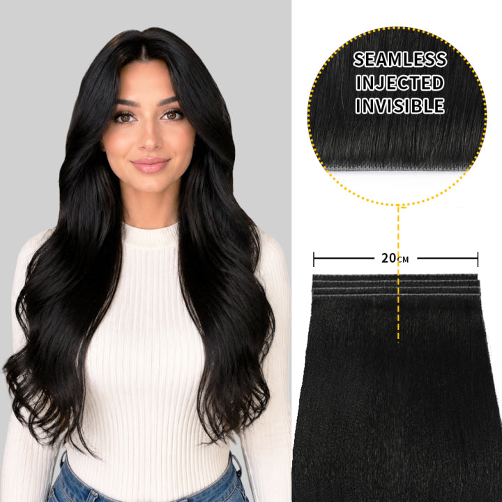 Yilite (#1) Jet Black Tape Weft Hair Extensions