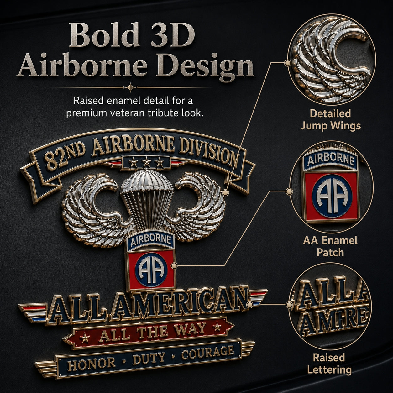 🏆Last Day Promo: 49% OFF! 🪂U.S. Army 82nd Airborne Division Tribute Metal Car Emblem