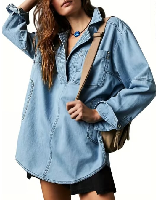 UrbanHue – Stylish Denim Comfort Top