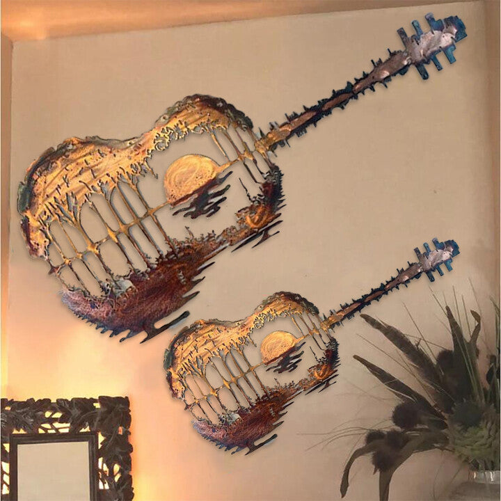 AngelStrings – Handmade Abstract Angel Guitar Metal Art