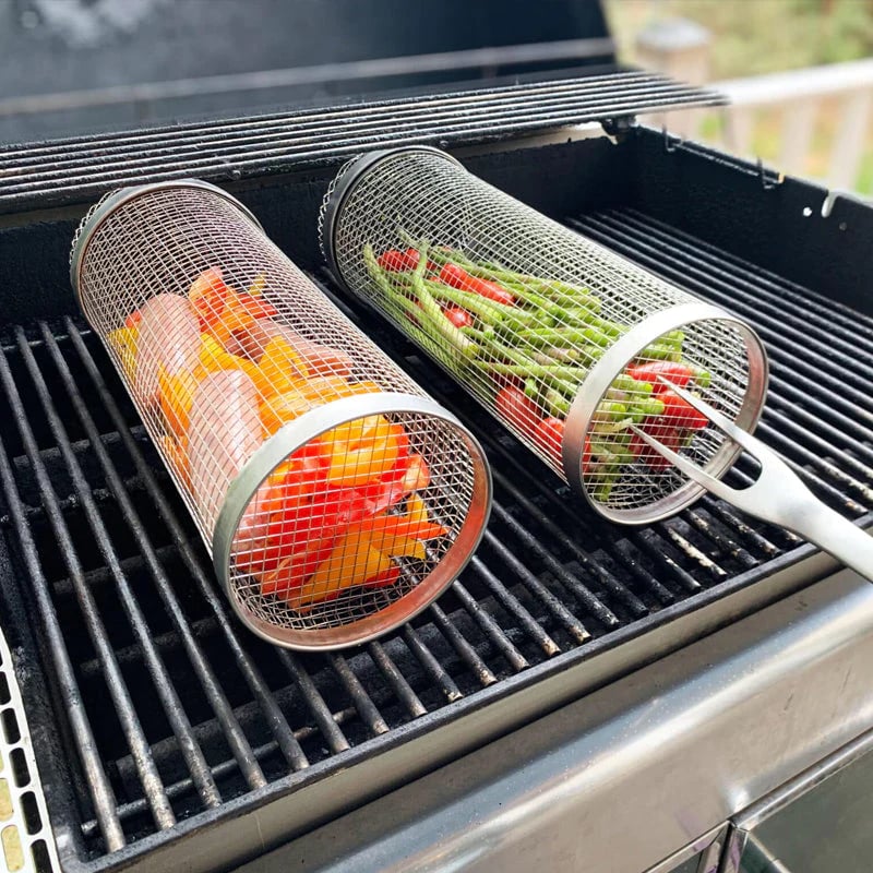 FlipGrill – Rolling BBQ Grill Basket
