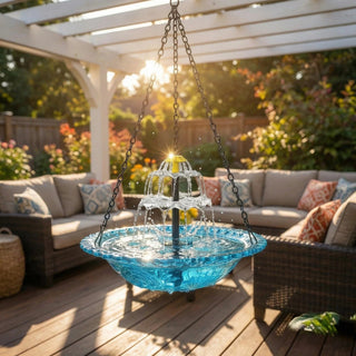 SolarCascade – Hanging Bird Bath Fountain