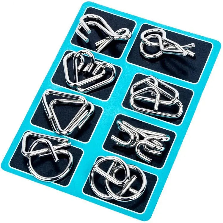 Puzzle En Métal IQ – 8 Pièces De Désenchevêtrement – Jeu Casse-tête Adulte/enfant – Défis De Logique Et Patience - 1