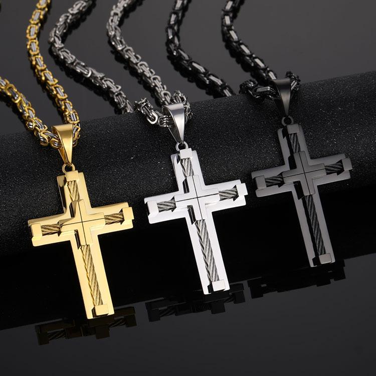 Blackstone Cross - Masculine Faith Necklace