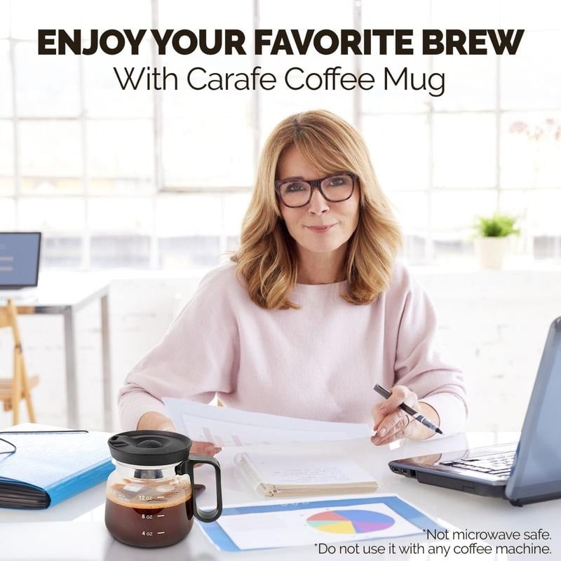 BrewVista – Coffee Pot Style Glass Mug