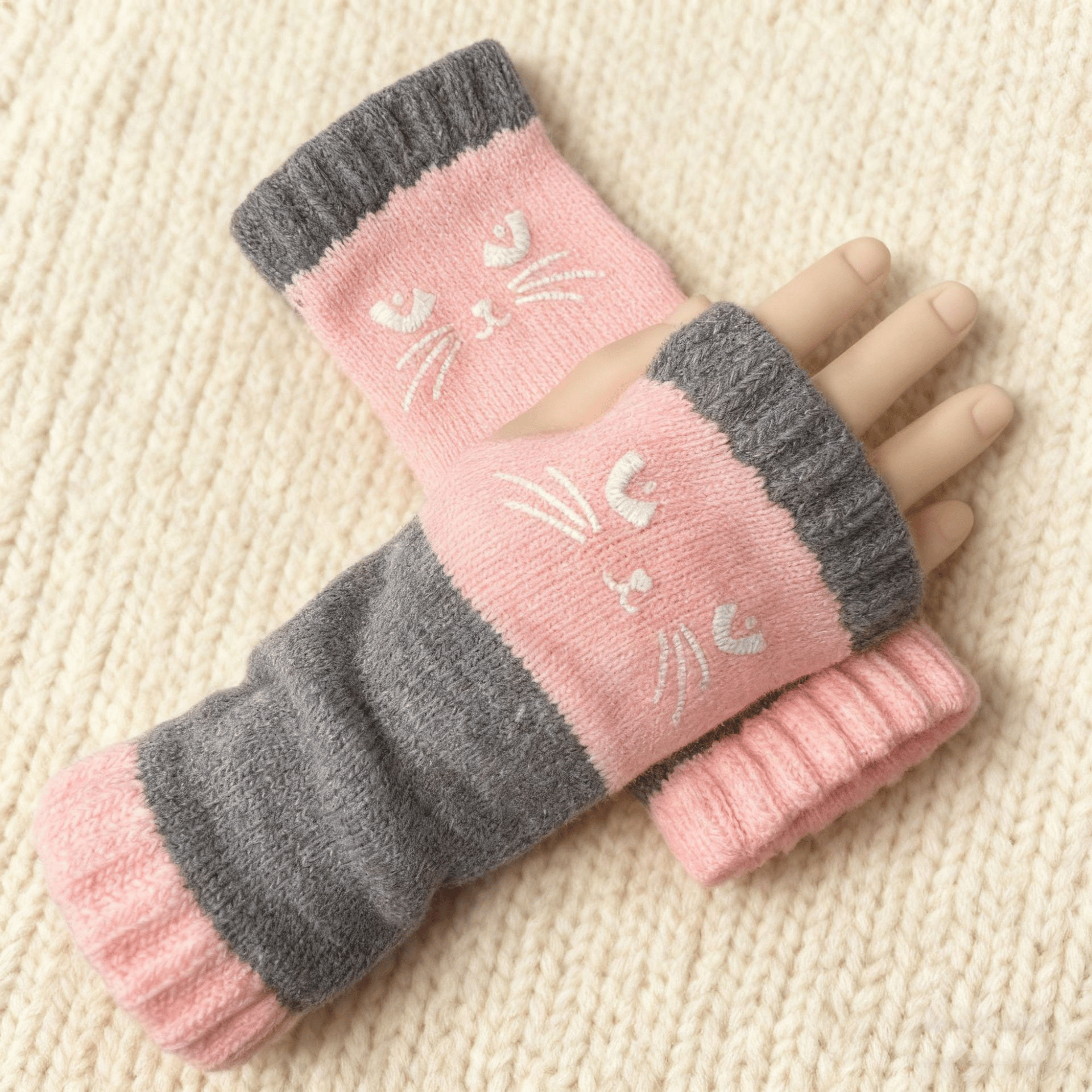 CatKnit – Cozy Fingerless Winter Gloves